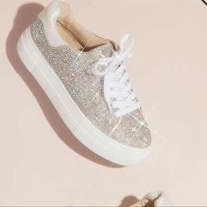 NWOT Betsey Johnson for David's Bridal Sidny Rhinestone Jeweled Sneakers